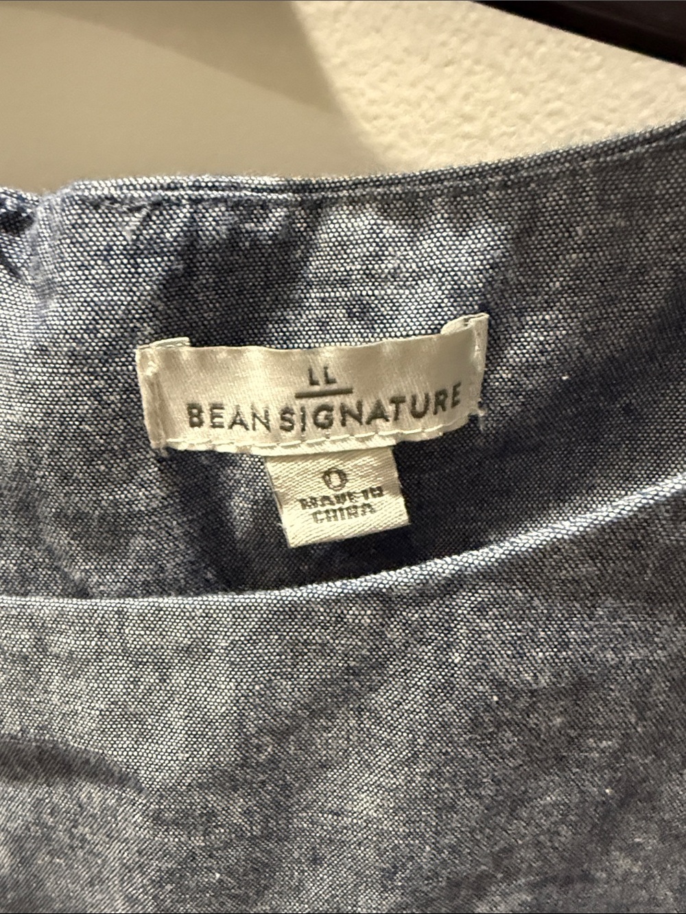 L.L. Bean Blue Cotton Chambray Belted Midi Dress - Picture 2 of 8